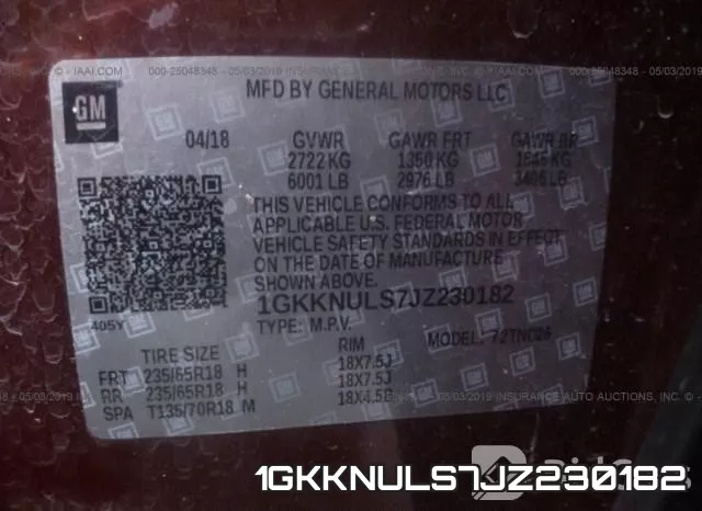 1GKKNULS7JZ230182 фото 10