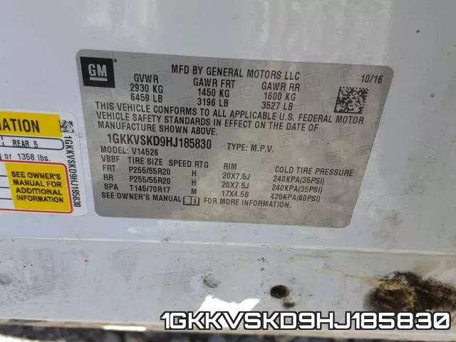 1GKKVSKD9HJ185830 фото 2
