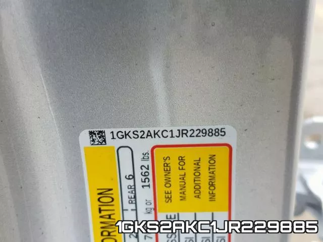 1GKS2AKC1JR229885 фото 2