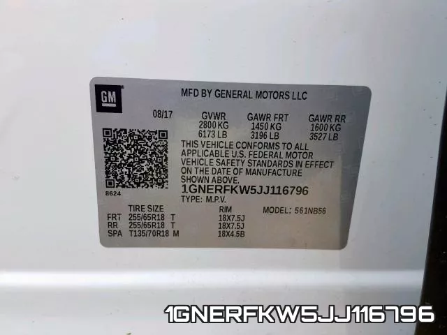 1GNERFKW5JJ116796 фото 2