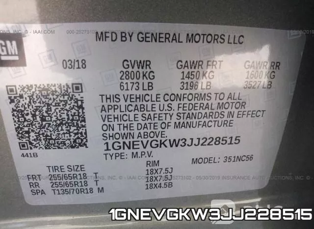 1GNEVGKW3JJ228515 фото 10