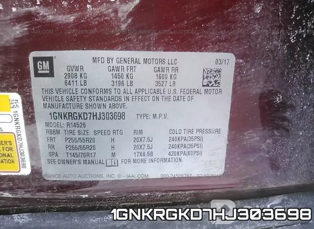 1GNKRGKD7HJ303698 фото 10