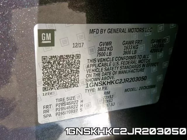 1GNSKHKC2JR203050 фото 2
