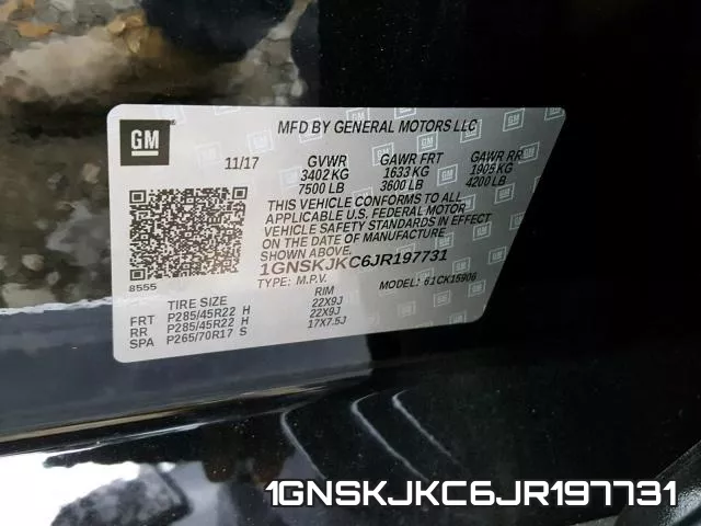 1GNSKJKC6JR197731 фото 2