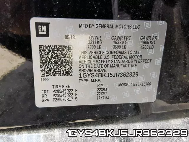1GYS4BKJ5JR362329 фото 2