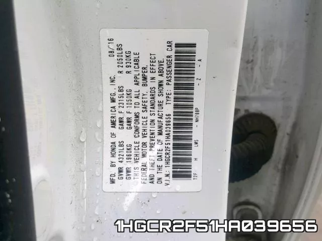 1HGCR2F51HA039656 фото 2
