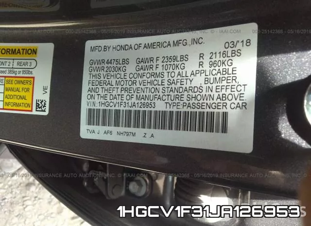 1HGCV1F31JA126953 фото 10