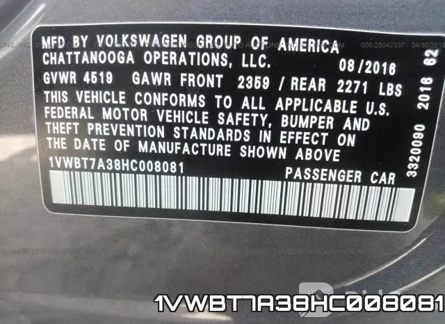 1VWBT7A38HC008081 фото 10