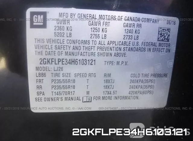 2GKFLPE34H6103121 фото 10