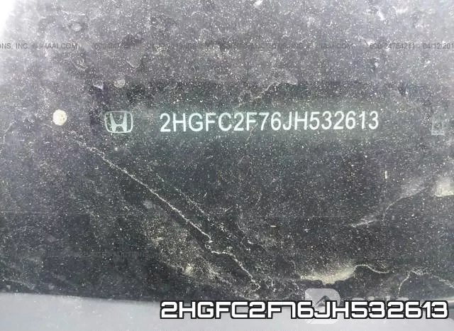 2HGFC2F76JH532613 фото 10