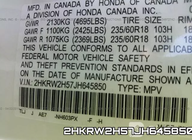 2HKRW2H57JH645850 фото 10