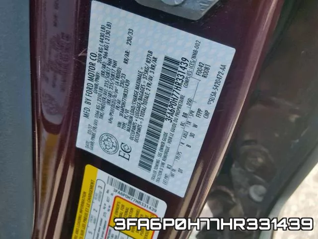 3FA6P0H77HR331439 фото 2