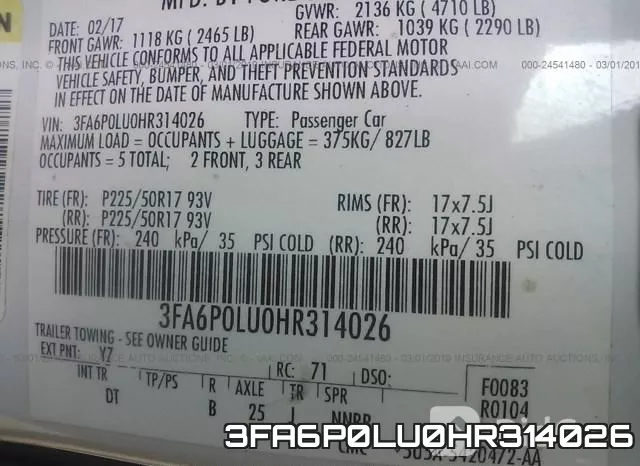 3FA6P0LU0HR314026 фото 10