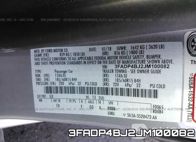 3FADP4BJ2JM100082 фото 10