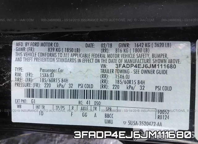 3FADP4EJ6JM111680 фото 10