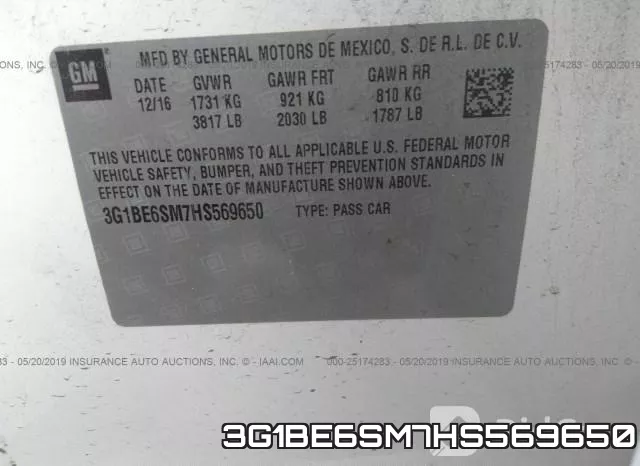 3G1BE6SM7HS569650 фото 10