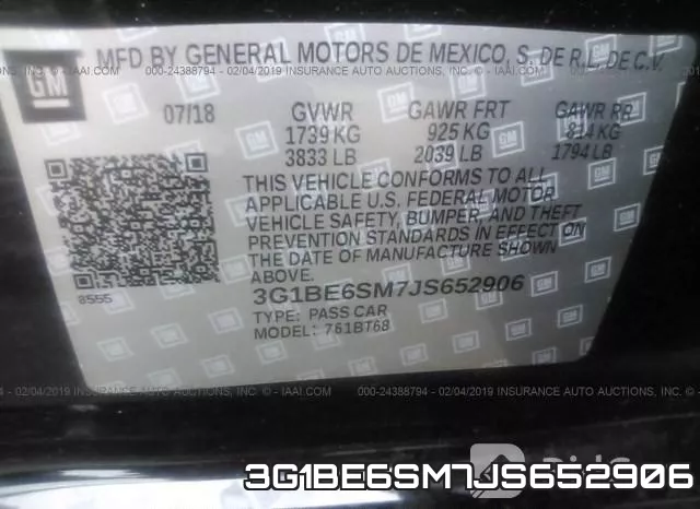 3G1BE6SM7JS652906 фото 10