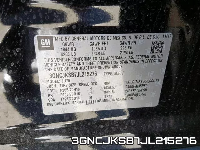 3GNCJKSB7JL215276 фото 2