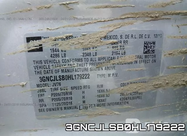 3GNCJLSB0HL179222 фото 10