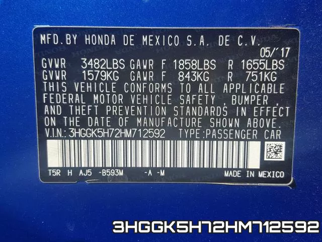 3HGGK5H72HM712592 фото 2