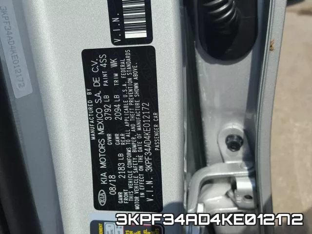 3KPF34AD4KE012172 фото 2