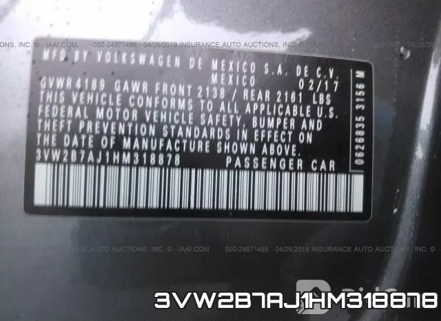 3VW2B7AJ1HM318878 фото 10