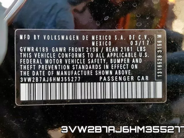 3VW2B7AJ6HM355277 фото 2