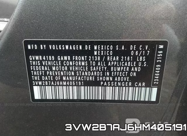 3VW2B7AJ6HM405191 фото 10