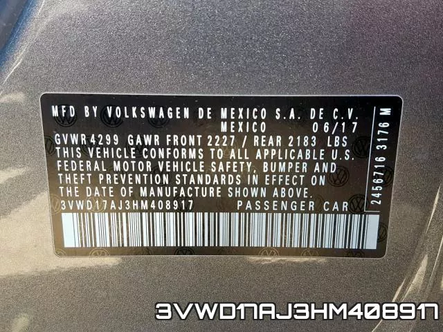 3VWD17AJ3HM408917 фото 2