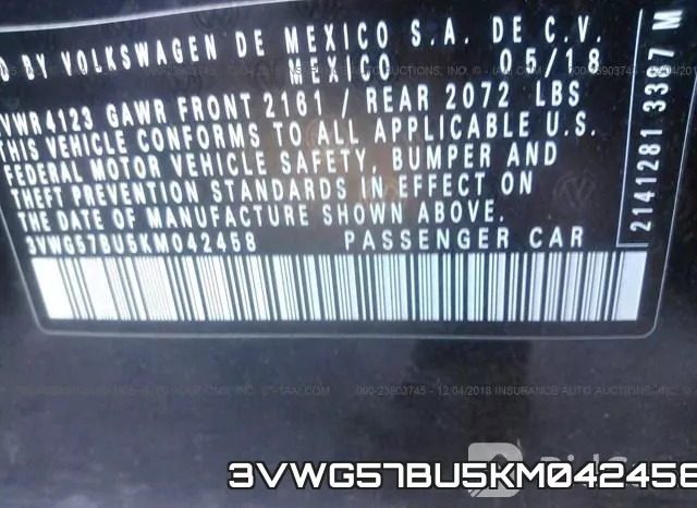 3VWG57BU5KM042458 фото 10