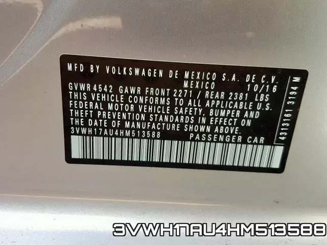 3VWH17AU4HM513588 фото 2