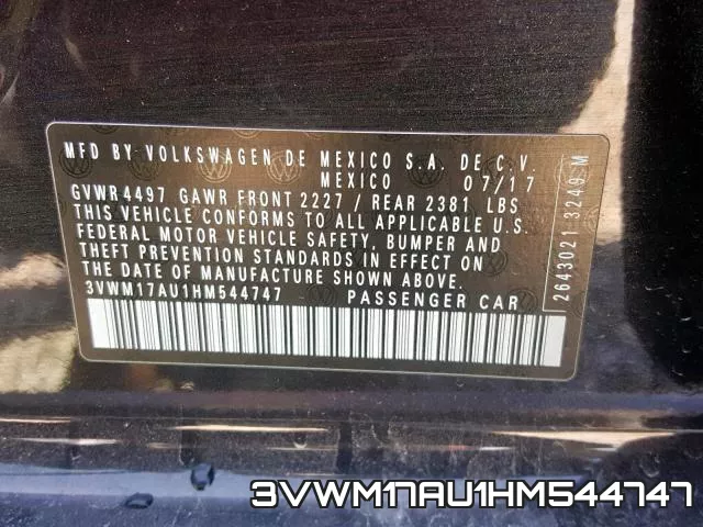 3VWM17AU1HM544747 фото 2