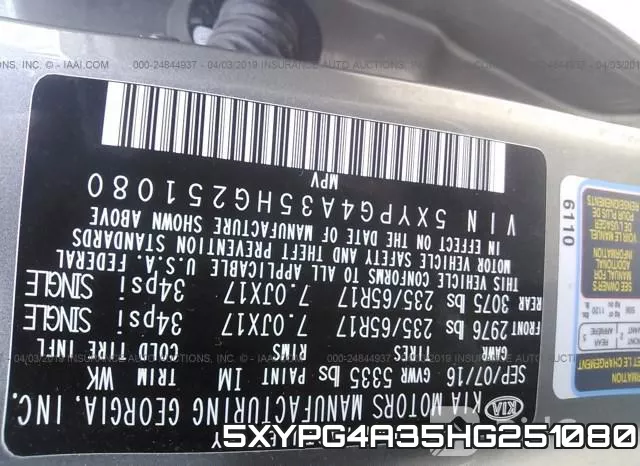 5XYPG4A35HG251080 фото 9