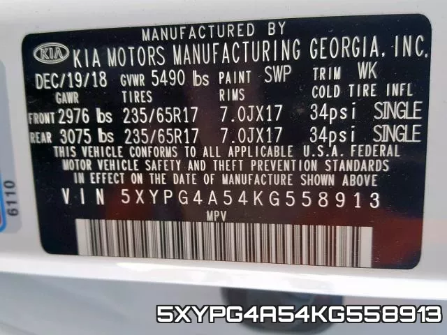 5XYPG4A54KG558913 фото 2