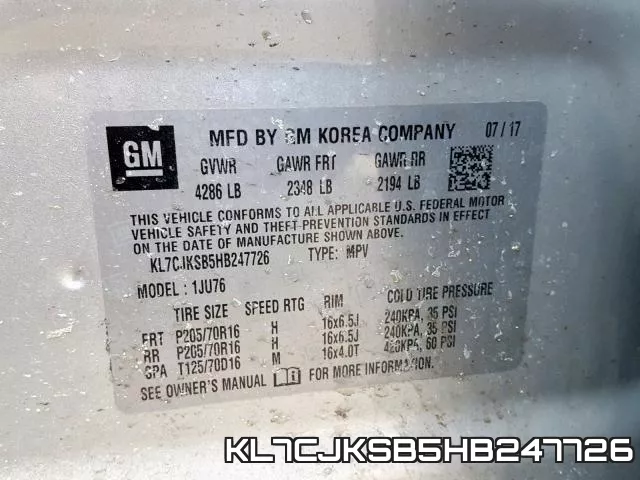 KL7CJKSB5HB247726 фото 2
