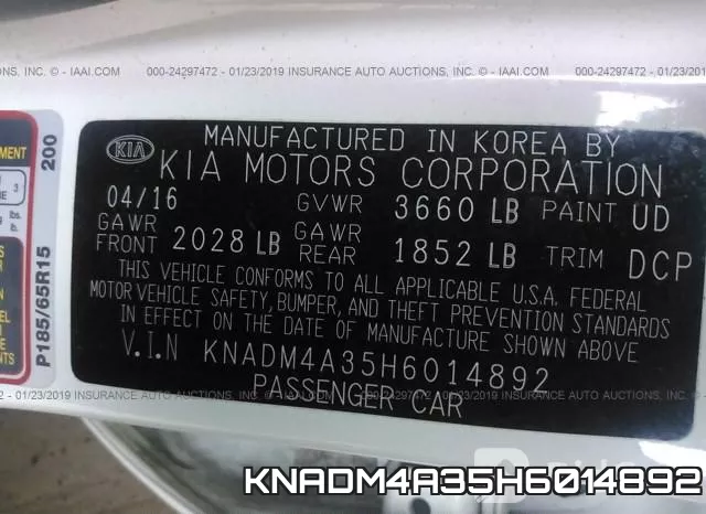 KNADM4A35H6014892 фото 10