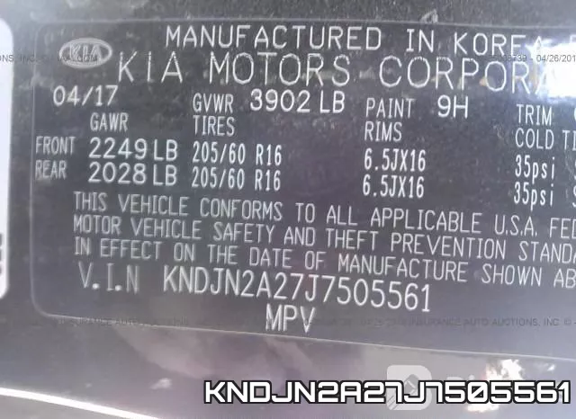 KNDJN2A27J7505561 фото 10