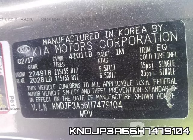 KNDJP3A56H7479104 фото 9