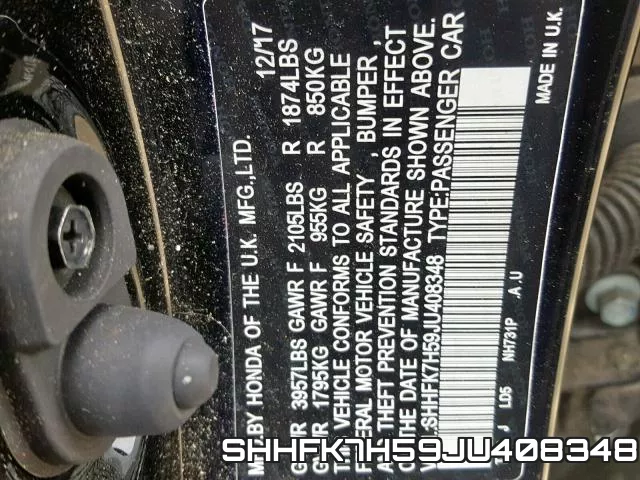 SHHFK7H59JU408348 фото 2