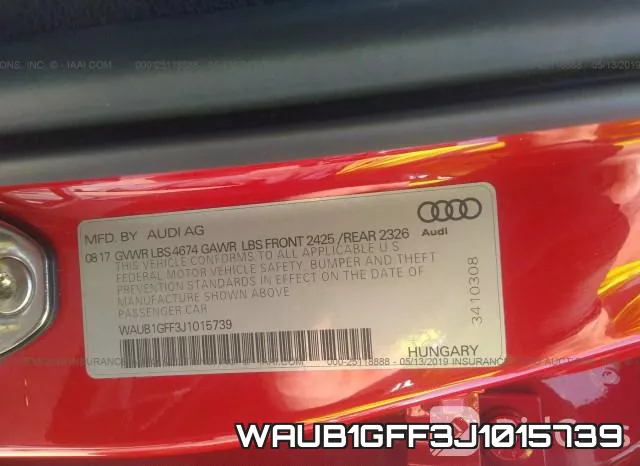 WAUB1GFF3J1015739 фото 10