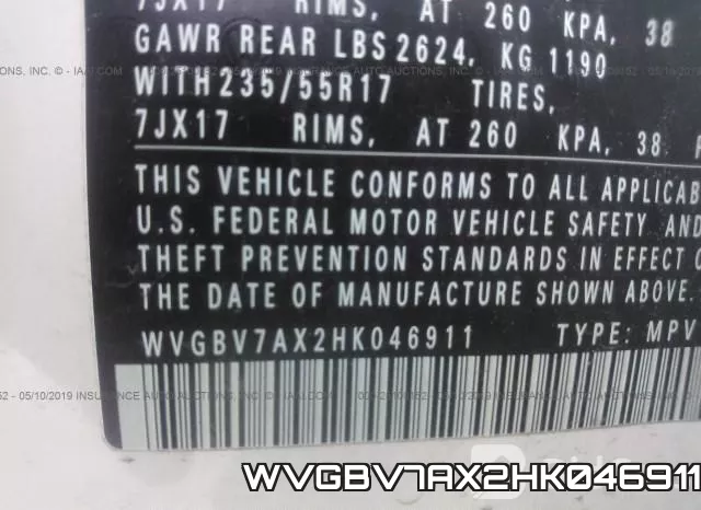 WVGBV7AX2HK046911 фото 10