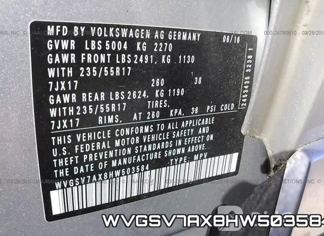 WVGSV7AX8HW503584 фото 10