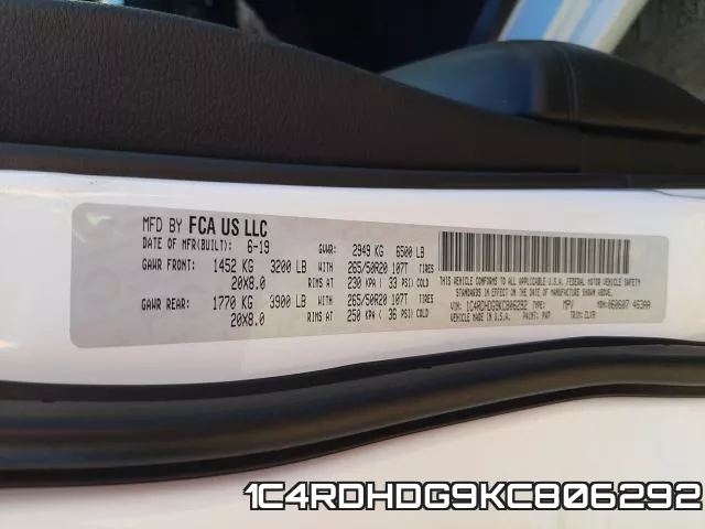 1C4RDHDG9KC806292 фото 2