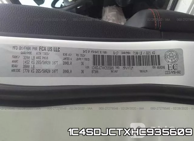 1C4SDJCTXHC935609 фото 10