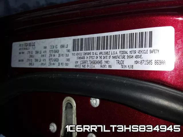 1C6RR7LT3HS834945 фото 2