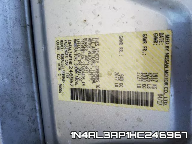 1N4AL3AP1HC246967 фото 2