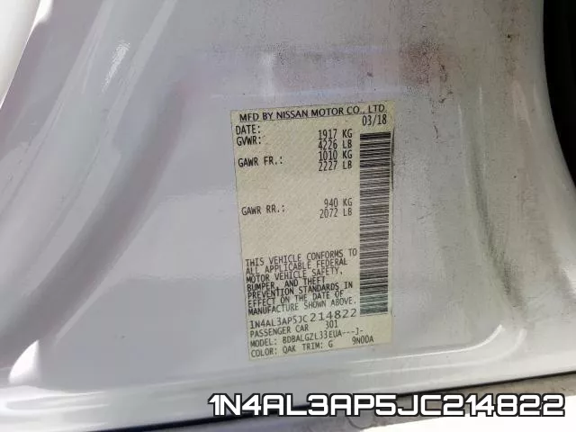 1N4AL3AP5JC214822 фото 2