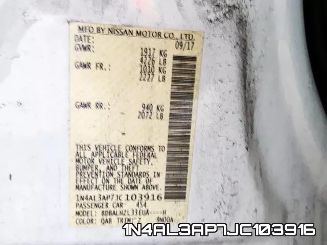 1N4AL3AP7JC103916 фото 2