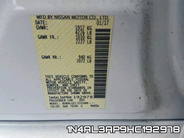 1N4AL3AP9HC192978 фото 2
