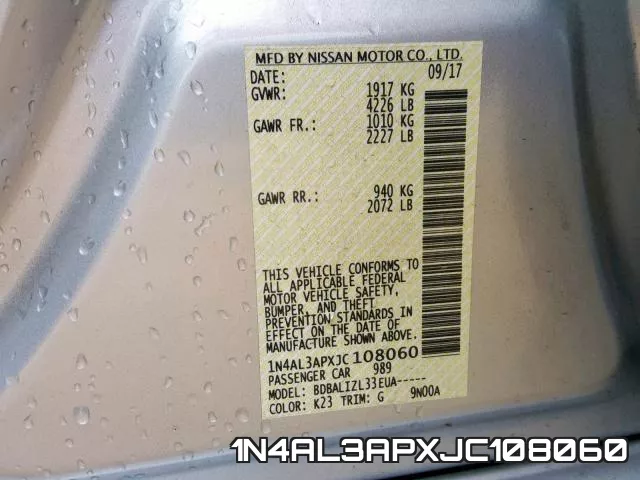 1N4AL3APXJC108060 фото 2